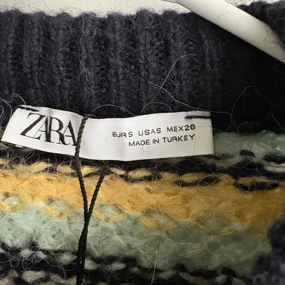 Zara Black and Multicolor Striped Sweater - Picture 3 of 5